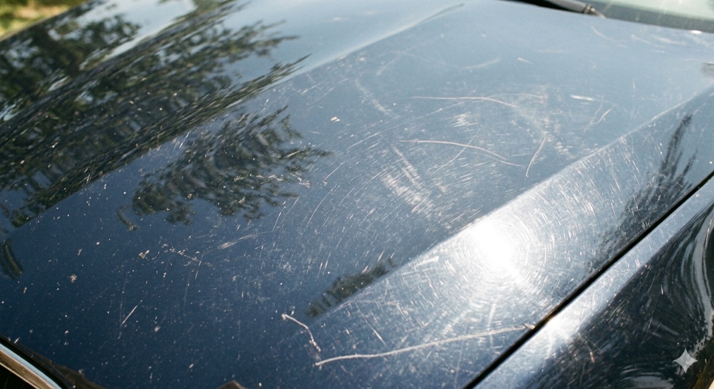 Express Paint Enhancement — before, dull and scratched paint